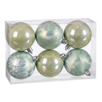BOLAS DE NAVIDAD VERDE JUEGO DE 6
