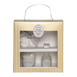COFRE DIFUSOR, VELA Y ESCAYOLA FLEUR DE COTON