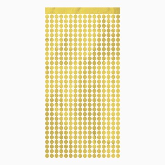 CORTINA CIRCULOS ORO METALIZADO 1X2 M