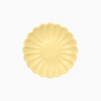 PLATO CARTÓN POSTRE FLOR AMARILLA