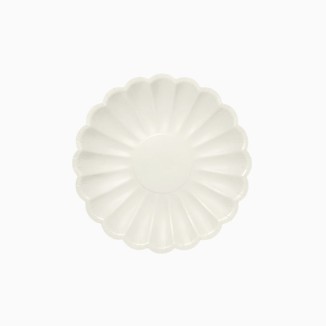PLATO CARTÓN FORMA FLOR BLANCO 18 CM