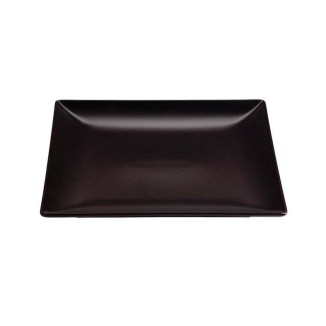 PLATO LLANO NEGRO STONEWARE CUADRADO