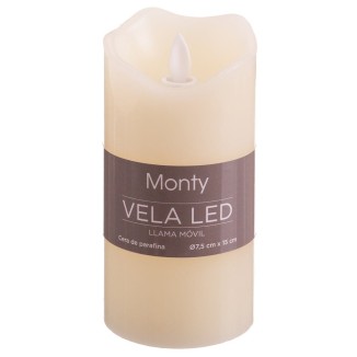 VELA LED BLANCA MONTY 9 X 17 CM