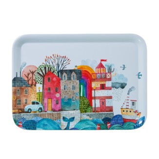 BANDEJA MELAMINA CIUDAD 39X28 CM