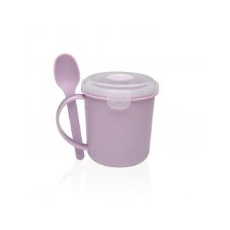 VASO PORTA ALIMENTOS CON CUHARA VIOLETA