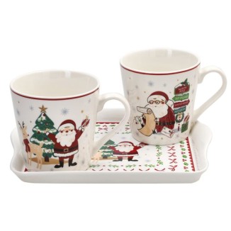 2 TAZAS CON BANDEJA LET IT SNOW 33CL
