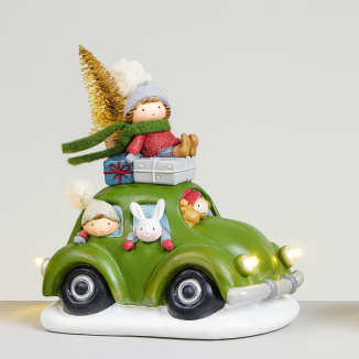 FIGURA COCHE CHRISTMAS CON LUZ