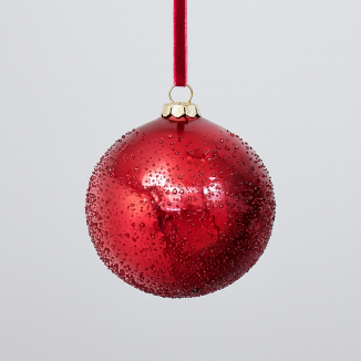 COLGANTE NAVIDAD BOLA PEDRERIA ROJA