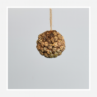 COLGANTE NAVIDAD BOLA PIÑA MARRON/ORO