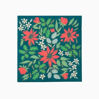 SERVILLETA VERDE FLORES 33X33 CM