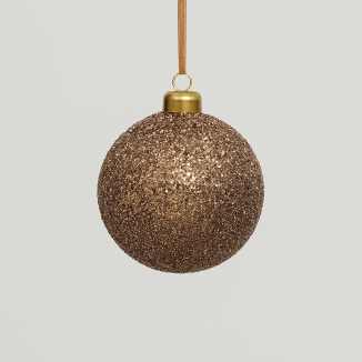 COLGANTE NAVIDAD BOLA PEDRERÍA MARRÓN