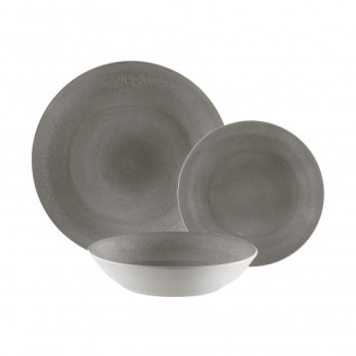 VAJILLA PIA GRIS PORCELANA 18 PZS
