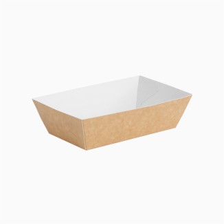 BARQUILLA RECTANGULAR CARTÓN KRAFT 11,5 X7 X4 CM TAKE AWAY 100 UDS