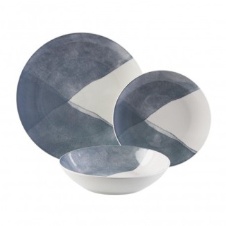 VAJILLA DE PORCELANA 18 PZS PICNIC AZUL