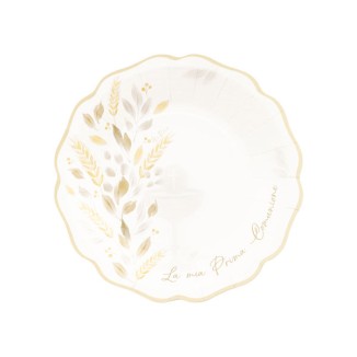 PLATO POSTRE COMUNION 21 CM 8 UDS