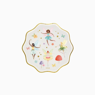 PLATO DE CARTÓN POSTRE HADAS 18 CM OH YEAH! – PACK 6 UNIDADES