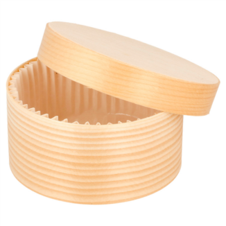 MINI CAJITAS CILÍNDRICAS WOOD 150 ML Ø8x4 CM MADERA – PACK 10 UNIDADES