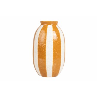 JARRÓN DE CERÁMICA RAYAS NARANJA 28 CM