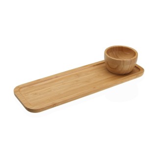 BANDEJA CON BOWL DE BAMBÚ 38 CM