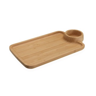 TABLA DE QUESO CON BOWL DE BAMBÚ 37 CM