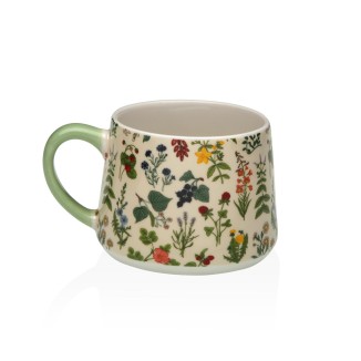 MUG FLORES SILVESTRES DE PORCELANA 410 ML