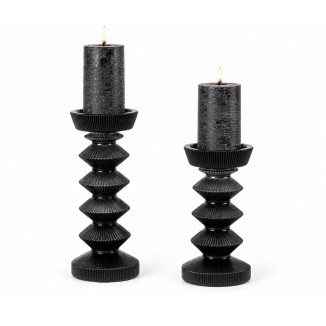 PORTAVELAS CRISTAL NEGRO