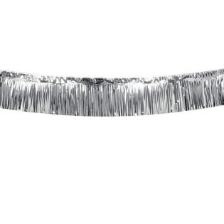 GUIRNALDA FLECO METALIZADO PLATA 25 M.