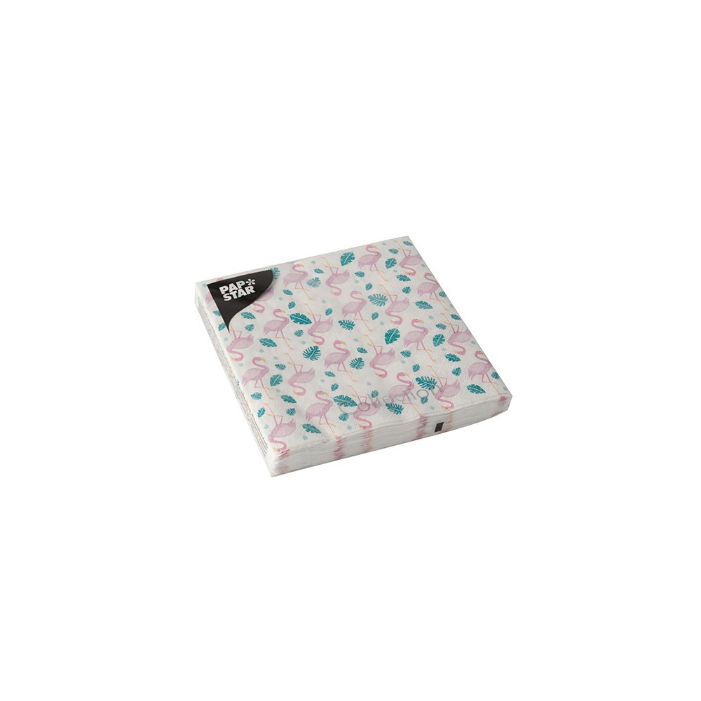SERVILLETA FLAMINGOS 33X33 CM. (20 UNIDADES)