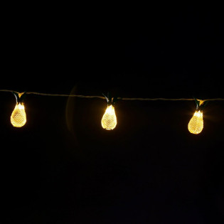 GUIRNALDA PIÑAS DORADAS C/LED (10 UNID.)