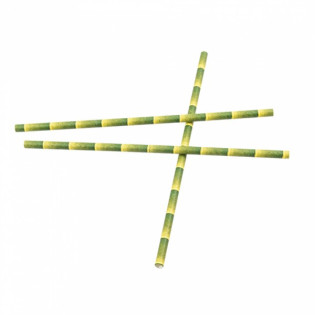 PAJITAS RECTAS PAPEL ESTAMPADO BAMBU P. 250