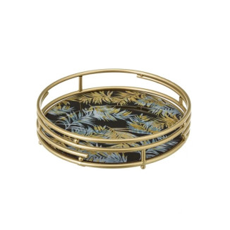 BANDEJA METAL ORO 30X7 CM