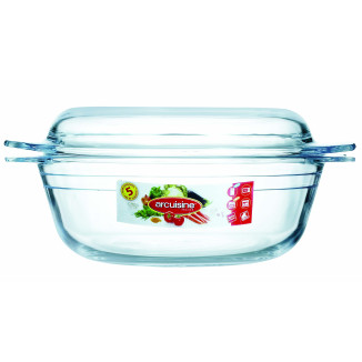 CACEROLA VIDRIO REDONDA C/TAPA ARCUISE 2.5 LT