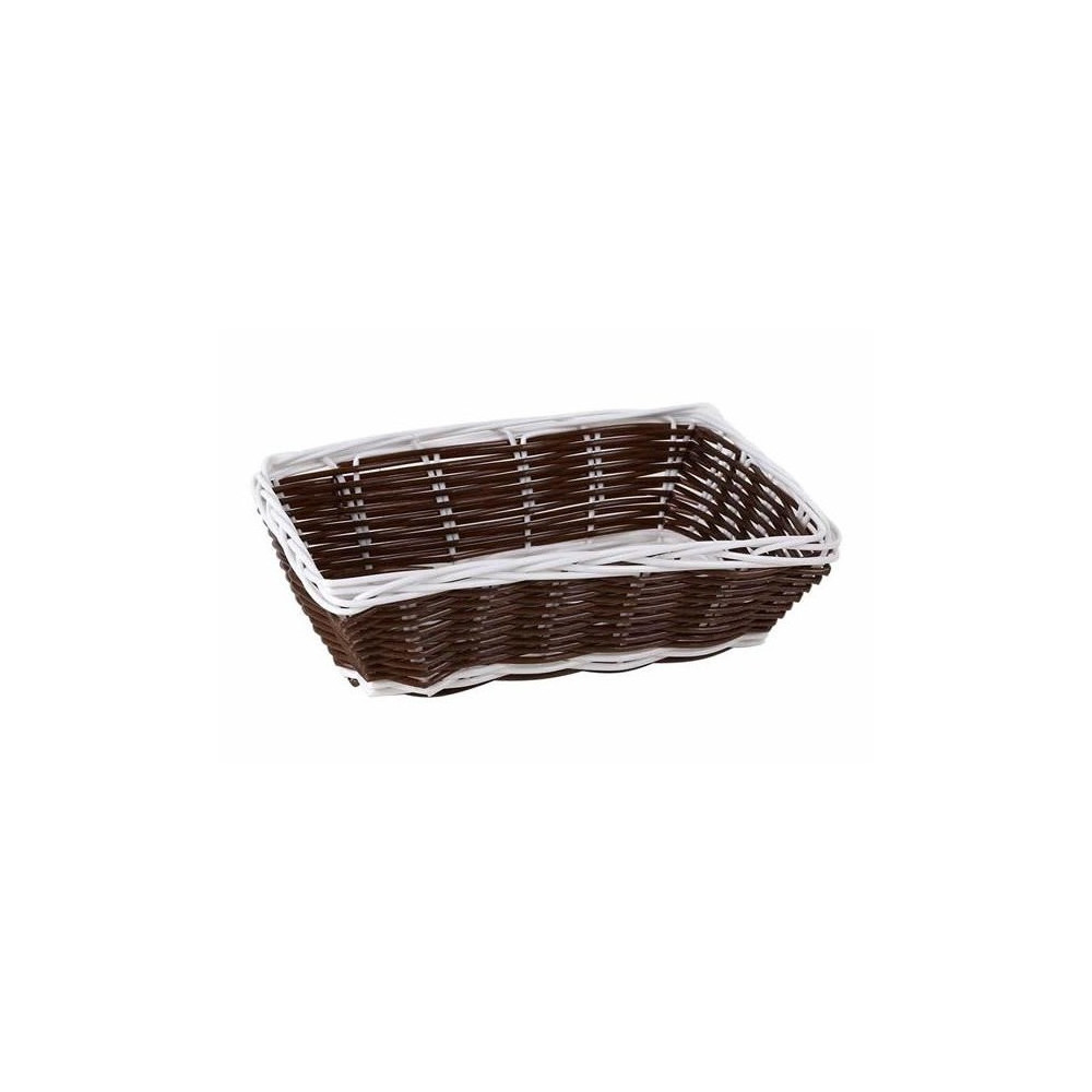 CESTA RECTANGULAR BLANCO-MARRON