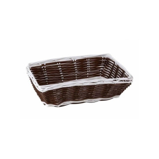 CESTA RECTANGULAR BLANCO-MARRON