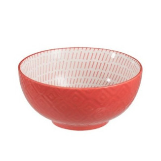 BOWL TROPICAL PORCELANA ROJO 15X15 CM
