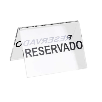 PLACA RESERVADO TRANSPARENTE 12X15X13 CM