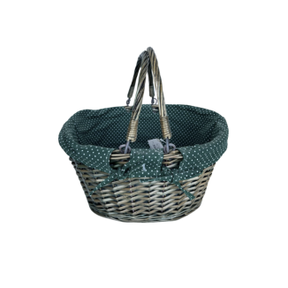 CESTA PICNIC FORRADA VERDE 40X30X22 CM