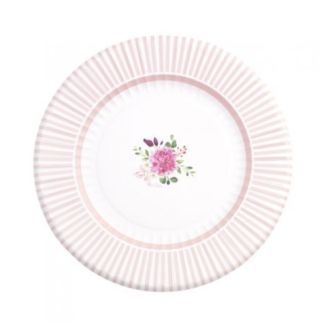 BAJO PLATO FLORAL PINK 33 CM. 8U