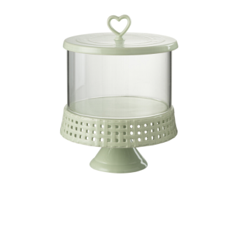 PLATO CON CRISTAL VERDE 22X22X29 CM