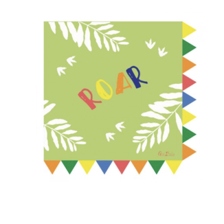 SERVILLETAS DINO ROAR 33X33 CM