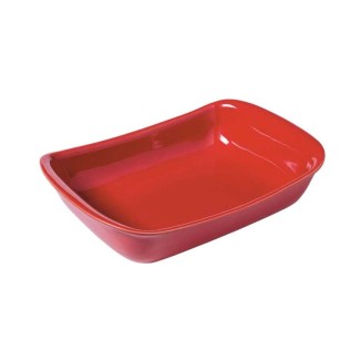 FUENTE RECTANGULAR ROJO SUPREME PYREX 33X23 CM