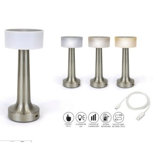 LAMPARA FUNGO PLATA C/BATERIA 9X22 CM